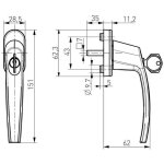 Sotech poignée de fenêtre verrouillable clés identiques avec grille à 45° 28 x 151 x 62 mm aluminium ... Sotech poignée de fenêtre verrouillable clés identiques avec grille à 45° 28 x 151 x 62 mm aluminium ...