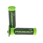 Poignes de guidon - progrip - 732 road - noir - vert - diamtre 22 / 24mm