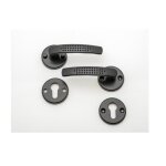 Poigne de porte - quincadeco - elona - noir - aluminium - rosace ronde