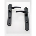 Poign�e de porte int�rieure - quincadeco - coralie - aluminium noir - entraxe 195mm - double