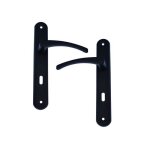 Poign�e de porte int�rieure - colorique - lisea - aluminium noir - entraxe 195 mm - double