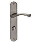 Poign�e de porte - quincadeco - coralie - condamnation - nickel mat - sur plaque - double