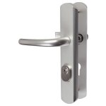 Poignée de porte dentrée blindée - secumax - vachette - gris argent - clé i - 195 mm Poignée de porte dentrée blindée - secumax - vachette - gris argent - clé i - 195 mm
