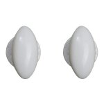 Poign�e de porte - quincadeco - ovale aluminium blanc - sur rosace 52mm - double - r�versible