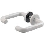 Poigne de porte - normbau - ny92f - gris - sur rosace - bec de canne