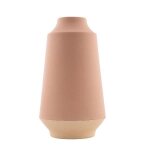 Point virgule vase en fibre de bambou - 151 x 265 cm - rose poudr et blanc cass