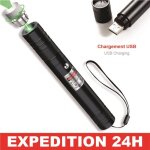 Pointeur rechargeable - zisonix - modle 10km - vert - charge usb - batterie 18650