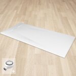 Polar receveur de douche extra - plat aspect pierre couleur - blanc mod�le - 90 x 180 cm