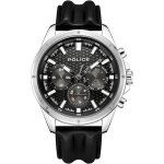 Montre quartz homme - police - malawi pewjf2204101 - acier inoxydable - noir - cuir