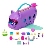 Polly pocket - avion chaton transformable - coffret avec 2mini - figurines hwp19