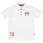 Polo blanc kickers enfant - col polo - manches courtes - 100% coton