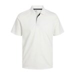 Polo blanc uni  manches courtes avec un col boutonn et une coupe regular