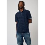 Polo bleu imprim� homme 100% coton kevin - kaporal - manches courtes - col polo