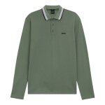 Polo boss plisy vert à manches longues ? Élégance décontractée en coton piqué Polo boss plisy vert à manches longues ? Élégance décontractée en coton piqué