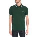 Polo classic slim fit vert et blanc - fred perry - twin tipped shirt - coupe slim - homme