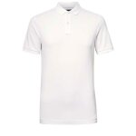 Polo en coton blanc uni avec une coupe droite et un col boutonn