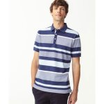 Damart - polo maille piqu�e ray� - marine ciel