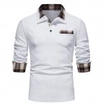 Polo décontracté à manches longues pour hommes - ecelen - blanc - manches longues - adulte Polo décontracté à manches longues pour hommes - ecelen - blanc - manches longues - adulte