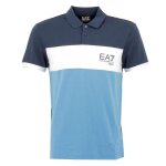 Polo ea7 emporio armani - bleu - manches courtes - homme - regular - col polo