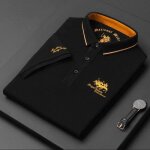 Polo dt  revers t - shirt manches courtes homme polo grande taille ample en pur coton s - 3xl noir ...