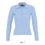 Polo femme - sols - ciel - 100% coton - manches longues - coupe cintre