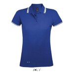 Polo femme - pasadena - royal / blanc - 100% coton ringspun - manches courtes - ajust�e