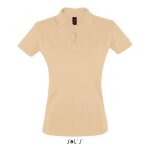 Polo femme - perfect - sable - manches courtes - 100% coton - coupe cintre