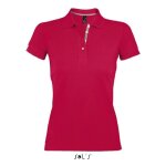 Polo femme - portland - rouge - manches courtes - 100% coton - coupe ajust�e
