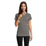 Polo femme - sols - owen - gris l�ger - manches courtes - 100% coton - 3xl