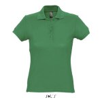Polo femme - sols - vert prairie - 100% coton peign� - manches courtes - coupe ajust�e