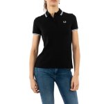 Polo fred perry g3600 350 noir - femme - coupe slim - manches courtes - col polo