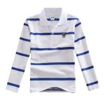 Polo garon revers ray manches longues t shirt garon 4 - 14 ans - blanc