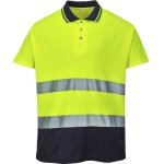 Polo haute visibilit� jaune fluo / marine en 20471