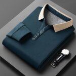 Polo hiver homme chaud doublé polaire t - shirt tops business confortable manches longues couleur unie ... Polo hiver homme chaud doublé polaire t - shirt tops business confortable manches longues couleur unie ...