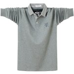 Polo homme business en coton - insfity - grande taille s - xxl - manches longues - gris