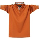 Polo homme business en coton - insfity - grande taille s - xxl - manches longues - orange