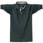 Polo homme business en coton insfity - vert militaire - manches longues - grande taille s - xxl Polo homme business en coton insfity - vert militaire - manches longues - grande taille s - xxl