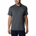 Polo homme - columbia - tech trail - gris fonc� - protection solaire upf 50 - omni - wick