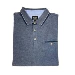 Polo homme en coton gris - delahaye - manches longues - poche poitrine Polo homme en coton gris - delahaye - manches longues - poche poitrine