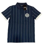 Polo homme ea7 emporio armani - bleu - col polo - manches courtes - coupe ajuste