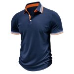 Polo homme insfity - manches courtes sport ete regular fit - bleu Polo homme insfity - manches courtes sport ete regular fit - bleu