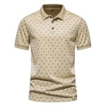 Polo homme insfity regular fit � pois - manches courtes - �t� - kaki