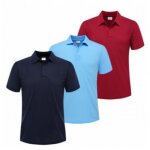 Polo homme - lot de 3 - bleu marine bleu ciel rouge - manches courtes - 100% coton - taille xs � xxl