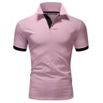 Polo homme manche courte casual slim fit vetement xh341 rose