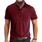 Polo homme manches courtes col revers confortable ete casual grande taille - bordeaux - insfity - slim ...
