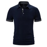 Polo homme manches courtes couleurs contraste avec poche polo shirt regular fit ete  pois confortable ...