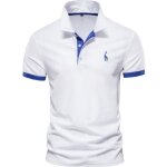 Polo hommemanches courtes poloshirt hommecasual sport polo hommes golf broderie exquise - blanc