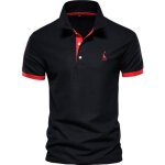 Polo hommemanches courtes poloshirt hommecasual sport coupe ajuste polo hommes pour golf tennis - noir ...