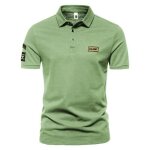 Polo homme manches courtes regular fit casual t - shirt top ete couleur contrast�e confortable - vert ...