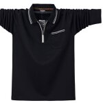 Polo homme manches longues col rabattu zippé printemps en coton casual - insfity - grande taille Polo homme manches longues col rabattu zippé printemps en coton casual - insfity - grande taille